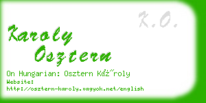 karoly osztern business card